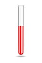 Glass laboratory test tube with blood. Laboratory tests in medicine. Isolated object on white background. Vector