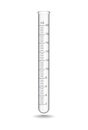 Glass laboratory test tube with a scale. Special glassware for laboratory research and analysis in chemistry, biology