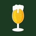 Glass Lager beer icon. Vector beer. Glass with beer isolated on background Royalty Free Stock Photo