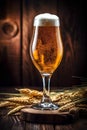 glass lager pint alcohol pub drink beverage foam gold beer. Generative AI. Royalty Free Stock Photo