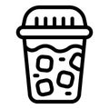 Glass latte icon outline vector. Bar drink coffee