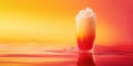 Glass of layered sunset colored drink Royalty Free Stock Photo