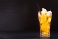 Glass of lemon iced tea Royalty Free Stock Photo