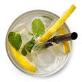 Glass of lemon soda drink