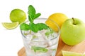 Glass of lemon water isolated Royalty Free Stock Photo