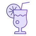 Glass of lemonade flat icon. Fresh drink violet icons in trendy flat style. Lemon juice gradient style design, designed