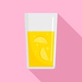 Glass of lemonade icon, flat style