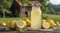 Glass of Lemonade on Wooden Table Royalty Free Stock Photo