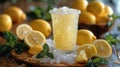 Glass of Lemonade on Wooden Table Royalty Free Stock Photo