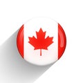 Glass light ball with flag of Canada. Round sphere, template icon. Canadian national symbol. Glossy realistic ball, 3D Royalty Free Stock Photo