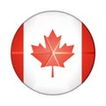 Glass light ball with flag of Canada. Round sphere, template icon. Canadian national symbol. Glossy realistic ball, 3D Royalty Free Stock Photo