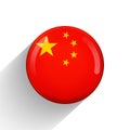 Glass light ball with flag of China. Round sphere, template icon. Chinese national symbol. Glossy realistic ball, 3D Royalty Free Stock Photo