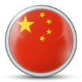 Glass light ball with flag of China. Round sphere, template icon. Chinese national symbol. Glossy realistic ball, 3D abstract Royalty Free Stock Photo