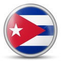 Glass light ball with flag of Cuba. Round sphere, template icon. Cuban national symbol. Glossy realistic ball, 3D abstract vector