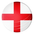 Glass light ball with flag of England. Round sphere, template icon. English national symbol. Glossy realistic ball, 3D