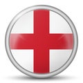 Glass light ball with flag of England. Round sphere, template icon. English national symbol. Glossy realistic ball, 3D