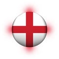 Glass light ball with flag of England. Round sphere, template icon. English national symbol. Glossy realistic ball, 3D