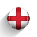 Glass light ball with flag of England. Round sphere, template icon. English national symbol. Glossy realistic ball, 3D