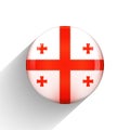Glass light ball with flag of Georgia. Round sphere, template icon. Georgian national symbol. Glossy realistic ball, 3D