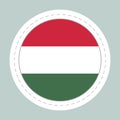 Glass light ball with flag of Hungary. Round sphere, template icon. Hungarian national symbol. Glossy realistic ball, 3D