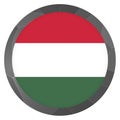 Glass light ball with flag of Hungary. Round sphere, template icon. Hungarian national symbol. Glossy realistic ball, 3D