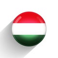 Glass light ball with flag of Hungary. Round sphere, template icon. Hungarian national symbol. Glossy realistic ball, 3D