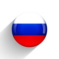 Glass light ball with flag of Russia. Round sphere, template icon. Russian national symbol. Glossy realistic ball, 3D Royalty Free Stock Photo