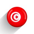 Glass light ball with flag of Tunisia. Round sphere, template icon. Tunisian national symbol. Glossy realistic ball, 3D Royalty Free Stock Photo