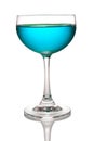 Glass of light blue cocktails