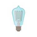 Glass light bulb. Incandescent lamp for lighting equipment. Electricity theme. Flat vector element for infographic