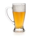 Glass of a light lager beer isolated on white background Royalty Free Stock Photo