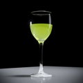 Glass of lime on black background 3d render Royalty Free Stock Photo