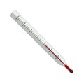 A glass linear mercury thermometer icon for measuring the temperature of the human body isolated on white background