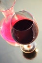 Glass of liqueur or red wine, relaxation at home Royalty Free Stock Photo