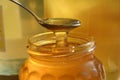 Glass of liquid honey Royalty Free Stock Photo