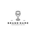 Glass logo design vector Royalty Free Stock Photo