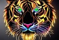 Glass-Made Tiger: Luminescent Elegance in the Dark