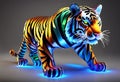 Glass-Made Tiger: Luminescent Elegance in the Dark