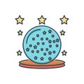 Color illustration icon for Glass Magic Ball, wizard and ball