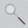 Glass for magnification. Mass scaling tool. A realistic item to find. Vector illustration Royalty Free Stock Photo