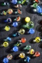 Glass marble balls and shadows Royalty Free Stock Photo