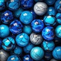 glass marbles blue perfectly connected photo pattern poster decor wallpaper design material Royalty Free Stock Photo