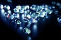 Glass marbles with blue reflections Royalty Free Stock Photo