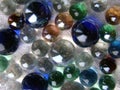 Glass marbles close up Royalty Free Stock Photo