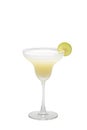 Glass of Margarita cocktail white backdrop with clipping path Royalty Free Stock Photo