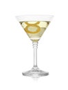 Glass of martini cocktail with lemon zest Royalty Free Stock Photo