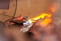 Glass Master Working on Glass Artwork in Murano Near Venice, in the North of Italy