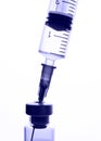 Medical ampoule for vaccination and disposable plastic syringe