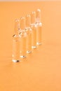 Glass medical ampules. Royalty Free Stock Photo