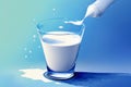 A Glass Of Milk Being Poured Into It. Generative AI Royalty Free Stock Photo